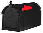 Black Ambrose Deluxe Curbside Rural Post Mount Polypropylene Mailbox