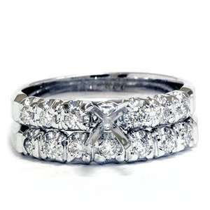  White Gold .52CT VS Diamond Semi Mount Engagement Wedding 
