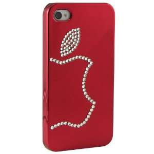  Red Wine Bling Crystal Hard Case Cover for Iphone4 4s 