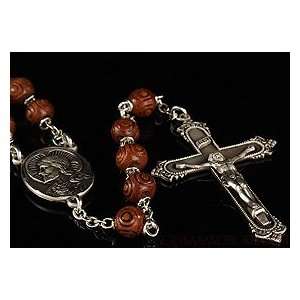  Carved Cocoa Wood 6mm Round Bead Rosary Arts, Crafts 