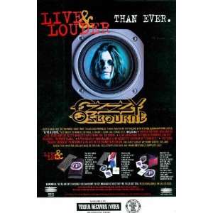 OZZY OSBOURNE Live & Louder than ever Great Original Photo Print Ad