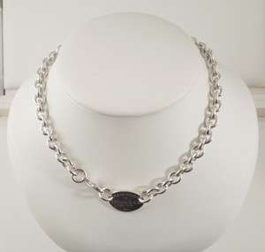 Tiffany & Co. RETURN TO TIFFANY Sterling Silver OVAL TAG Necklace 
