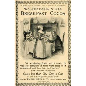   Breakfast Cocoa Husband Wife Maid   Original Print Ad