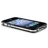 Black Clear Gel Bumper Case Cover Metal Buttons For Apple iPhone 4 4S 