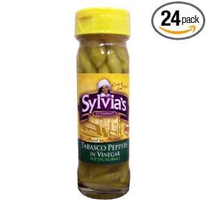 Sylvias Tabasco Peppers in Vinegar, 3 Ounce Bottles (Pack of 24 