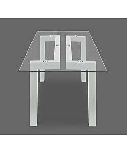 Kyra Glass Top Dining Table with White Frame  