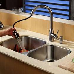   Steel Single Lever Pull out Sprayer Kitchen Faucet  