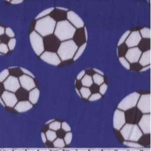   Nordic Fleece Fabric Soccer Blue By The Yard: Arts, Crafts & Sewing