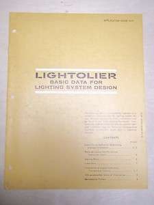 Vtg Lightolier Catalog/Specification Guide~Lighting Systems  