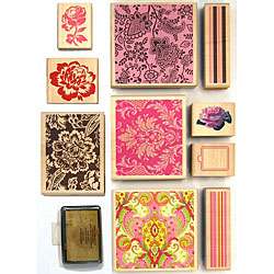 Anna Griffin ood Mounted Rubber Stamps (Set of 10)  