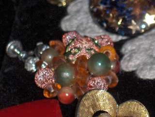 Vintage rhinestone jewelry lot single earrings. Weiss Art Juliana Beau 