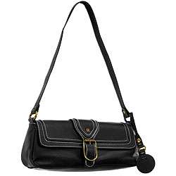Isaac Mizrahi Womens Black Faux Leather Handbag  Overstock