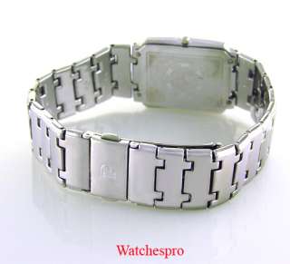NEW PHILIP PERSIO MENS SQUARE DRESS CRYSTAL WATCH DATE  