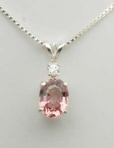   Tourmaline 1.38 ct Oval 8x6mm Pendant / Necklace   Sterling Silver