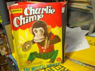CHARLIE CHIMP BATTERY OPERATED CYMBALS MONKEY NRFB NOS VINTAGE TOYS 