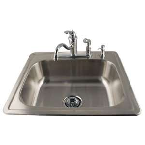  Drop In Stainless Kitchen Sink/Faucet Kit OSB25 016 