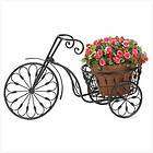 Wicker Flower Basket Wrought Iron Welcome Stand