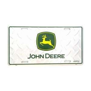  LP   035 John Deere Green Diamond Cut License Plate   2564 