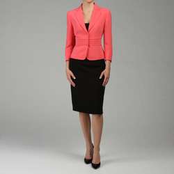 Tahari ASL Womens Coral Snap front Skirt Suit  Overstock