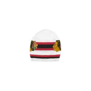  Chicago Blackhawks White Patch Knit Beanie Hat by Reebok 