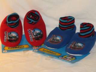New THOMAS THE TRAIN Red & Blue Fleece Sock Slippers Sz S( 5 6), M(7 8 