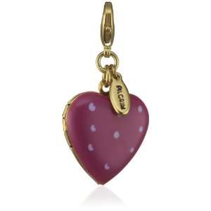  Pilgrim Polka Dot Heart Locket Charm Jewelry
