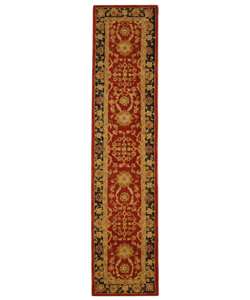 Handmade Oushak Traditional Red Wool Runner (23 x 10)   