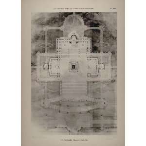   Print 1890 Varcollier Joan Arc Monument Floor Plan   Original Print