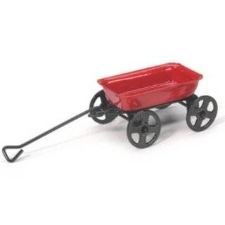  Dollhouse Miniature Red Wood Wagon Toys & Games