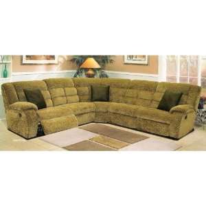 All new item 3 pc sectional sofa with recliner ends in Flaxen color 