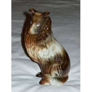    Porcelain Collie Dog Figurine   Made in Brazil 
