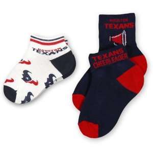  For Bare Feet Houston Texans Girls Socks (2 Pack): Sports 