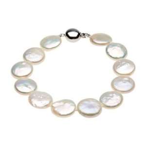   Freshwater Cultured Coin Pearl Bracelet   7.75 Katarina: Jewelry