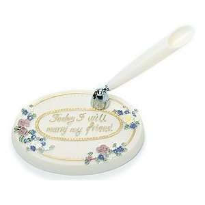  Spring Colors Floral Oval Base   With Gold Pen Everything 