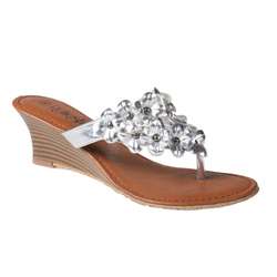 Refresh by Beston Womens Taylor 03 Silver Wedge Sandal  Overstock 