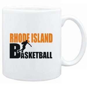  Mug White  Rhode Island ALL B ASKETBALL  Usa States 