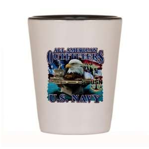  Shot Glass White and Black of All American Outfitters US 