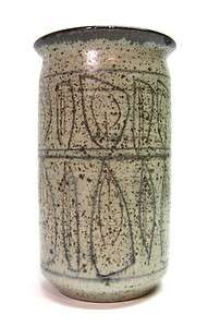   & Nan McKinnell Studio Pottery Abstract Design Tall Vase   CO  