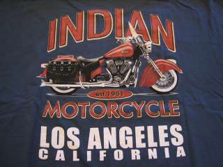   Motorcycle Los Angeles CA Short Sleeve T Shirt, Color Blue, Size 3XL