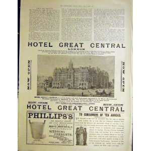  Advert Hotel Central London PhillipS Tea Company 1899 