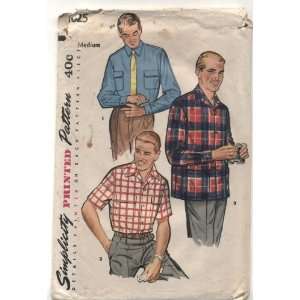    Vintage Simplicity Mens Shirt Sewing Pattern #1025 