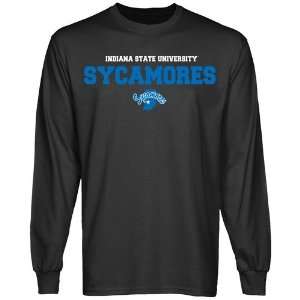 Indiana State Sycamores Charcoal University Name Long Sleeve T shirt 