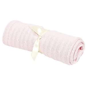    Elegant Baby 100% Cotton Cable Blanket Pink 36 X 45 Baby