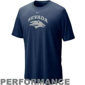  Nike Nevada Wolf Pack Navy Blue Legend Logo Performance T 