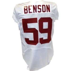 Benson #59 Alabama 2009 2010 Game Used White Football Jersey (46L 