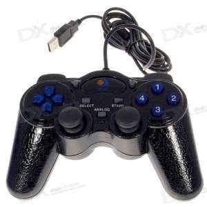 USB 12 Button Dual Shock Vibrating Leather Gamepad Controller with 