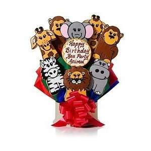 Happy Birthday Party Animal Cookie Bouquet:  Grocery 