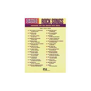  Critics Choice: Rock Songs   Piano/Vocal/Guitar Songbook 