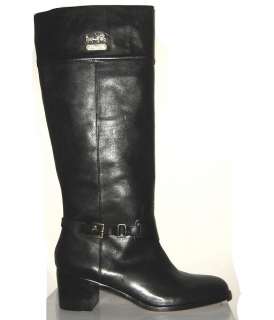 COACH Black Leather SAPPHIRE TALL BOOTS NEW 10  
