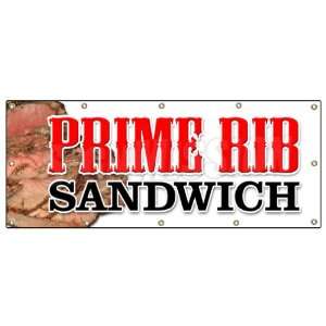  48x120 PRIME RIB SANDWICH BANNER SIGN usda roasted roast 
